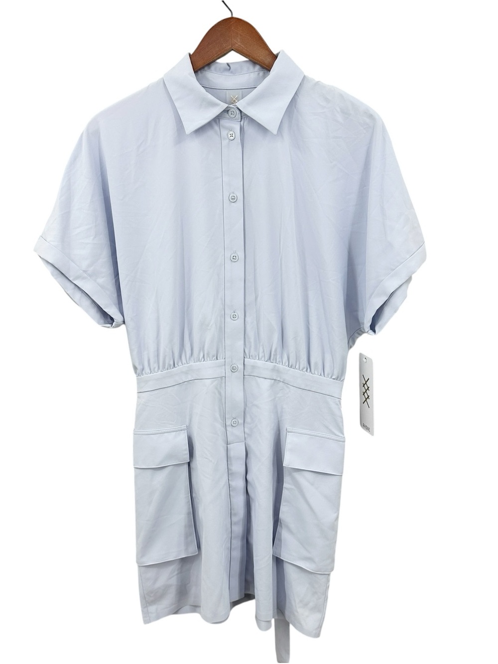 New RHONE Dress Mirage Shirt Dress Water Repellent Short Sleeve Mini